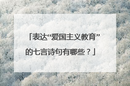 表达“爱国主义教育”的七言诗句有哪些？