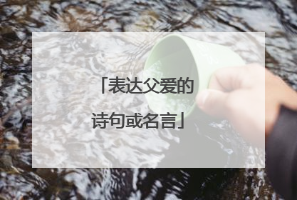 表达父爱的诗句或名言