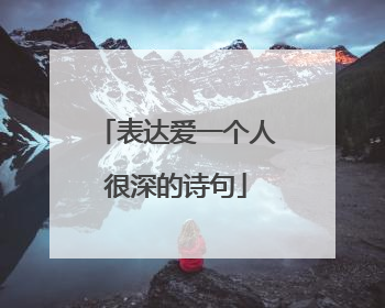 表达爱一个人很深的诗句