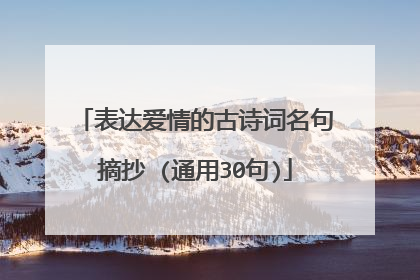 表达爱情的古诗词名句摘抄 (通用30句)