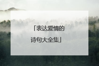 表达爱情的诗句大全集