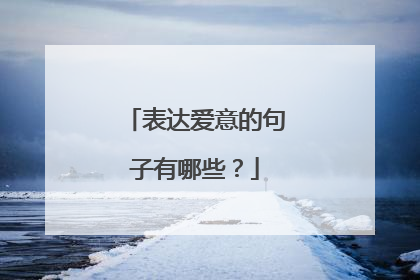 表达爱意的句子有哪些？