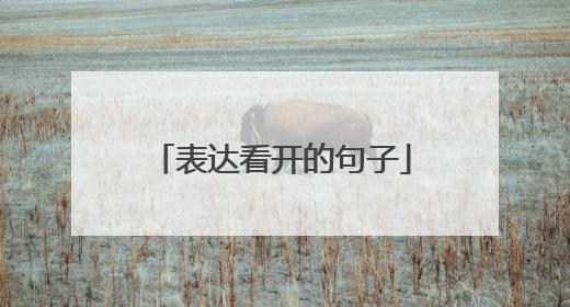 表达看开的句子