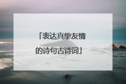 表达真挚友情的诗句古诗词