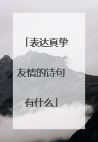 表达真挚友情的诗句有什么