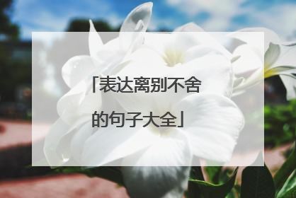 表达离别不舍的句子大全