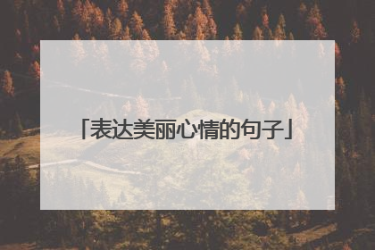 表达美丽心情的句子