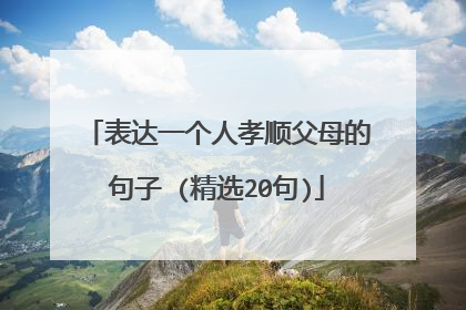 表达一个人孝顺父母的句子 (精选20句)
