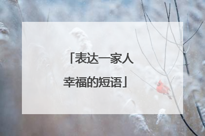 表达一家人幸福的短语