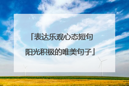 表达乐观心态短句 阳光积极的唯美句子