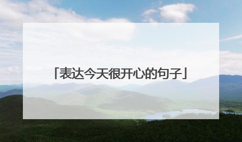 表达今天很开心的句子