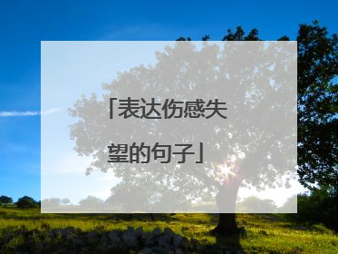 表达伤感失望的句子