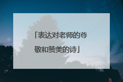 表达对老师的尊敬和赞美的诗