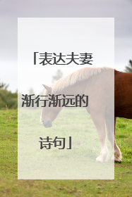 表达夫妻渐行渐远的诗句
