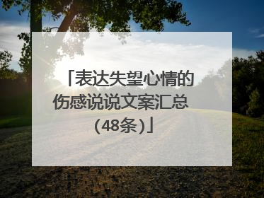 表达失望心情的伤感说说文案汇总(48条)