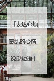 表达心烦意乱的心情说说短语