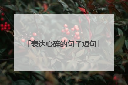 表达心碎的句子短句