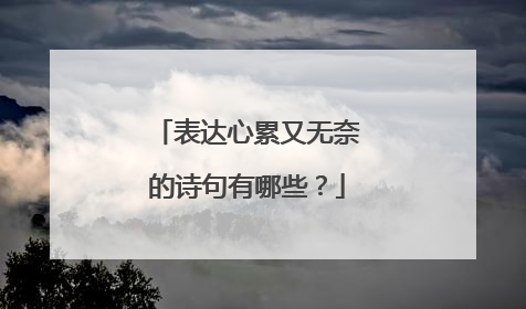 表达心累又无奈的诗句有哪些？