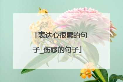 表达心很累的句子_伤感的句子