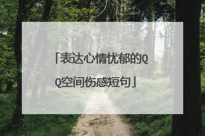 表达心情忧郁的QQ空间伤感短句