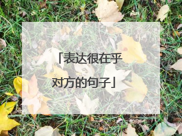 表达很在乎对方的句子