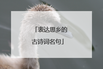 表达思乡的古诗词名句