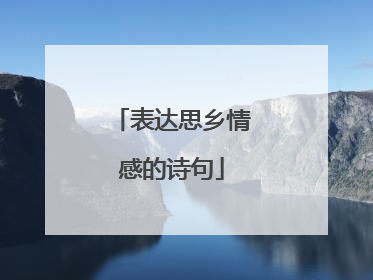 表达思乡情感的诗句