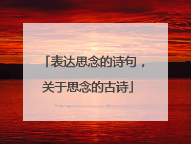 表达思念的诗句,关于思念的古诗