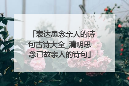 表达思念亲人的诗句古诗大全_清明思念已故亲人的诗句