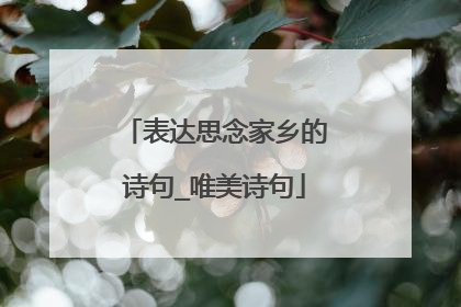 表达思念家乡的诗句_唯美诗句