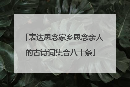 表达思念家乡思念亲人的古诗词集合八十条