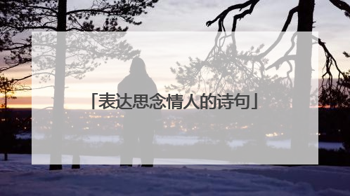 表达思念情人的诗句