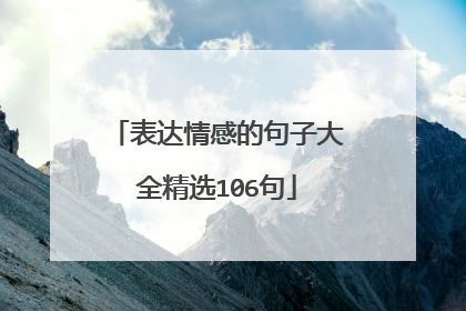 表达情感的句子大全精选106句