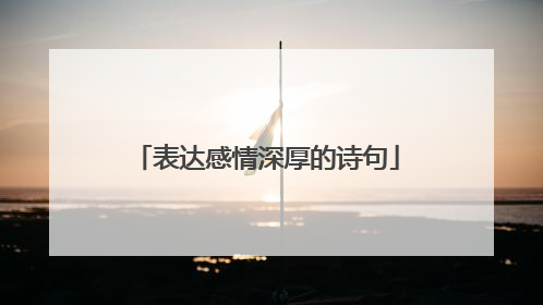 表达感情深厚的诗句