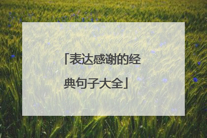 表达感谢的经典句子大全