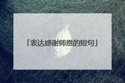 表达感谢师恩的短句