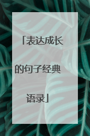 表达成长的句子经典语录