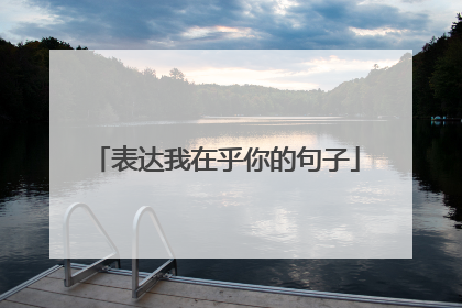 表达我在乎你的句子