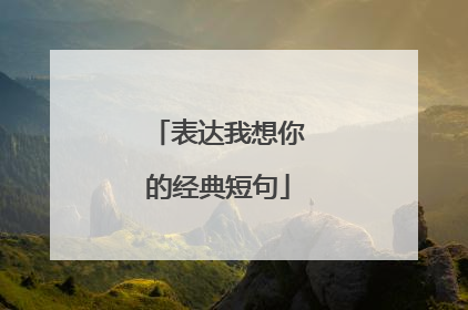 表达我想你的经典短句