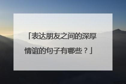 表达朋友之间的深厚情谊的句子有哪些？