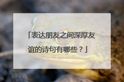 表达朋友之间深厚友谊的诗句有哪些？