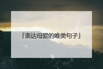 表达母爱的唯美句子