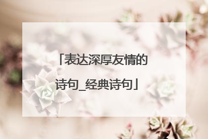 表达深厚友情的诗句_经典诗句