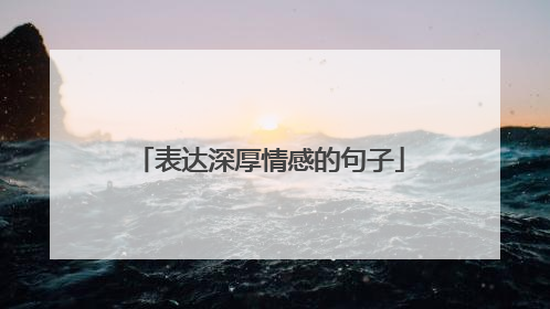 表达深厚情感的句子