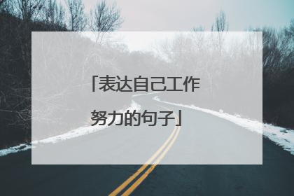 表达自己工作努力的句子