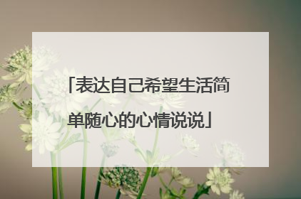 表达自己希望生活简单随心的心情说说