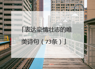 表达豪情壮志的唯美诗句（73条）