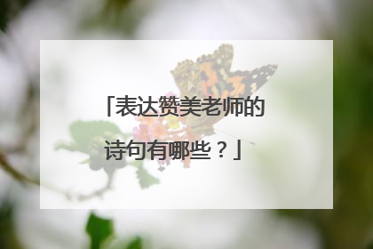 表达赞美老师的诗句有哪些?