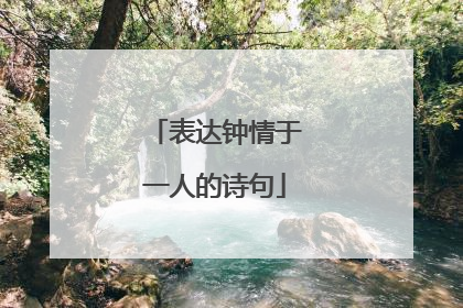 表达钟情于一人的诗句