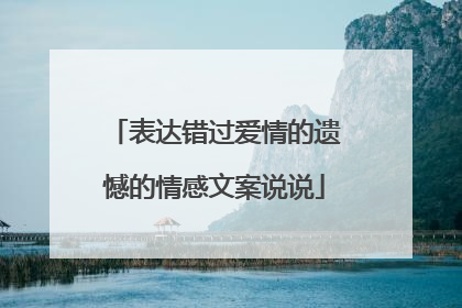 表达错过爱情的遗憾的情感文案说说